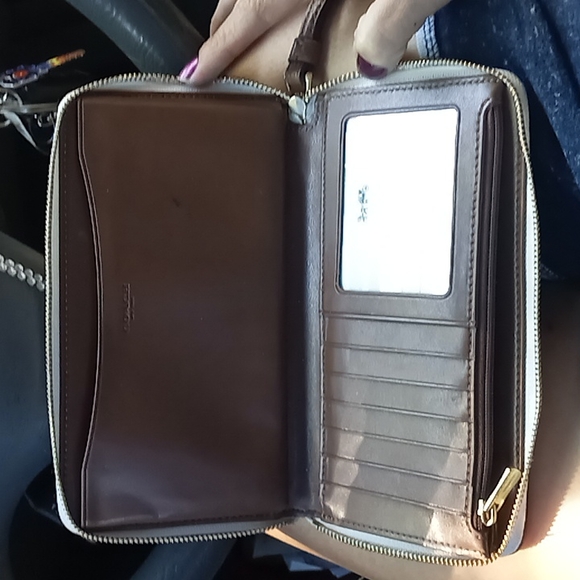 Coach Large Phone Wallet Leather Rainbow Glitter - Picture 2 of 2